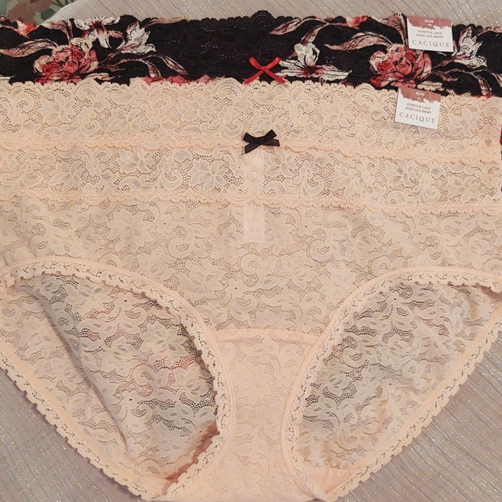 Cacique 2 hi leg all lace panties NWT